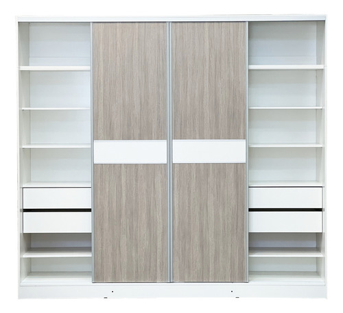 Placard Ropero Vision 2.40 X 2.20 X 0.59 Puertas Comb. Castaño