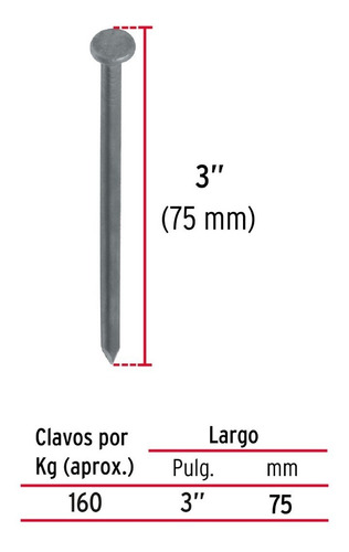 Clavo Con Cabeza 3p 1 Kg 45023 Fiero