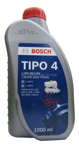 Liquido De Freno Bosch Dot 4 1 Litro