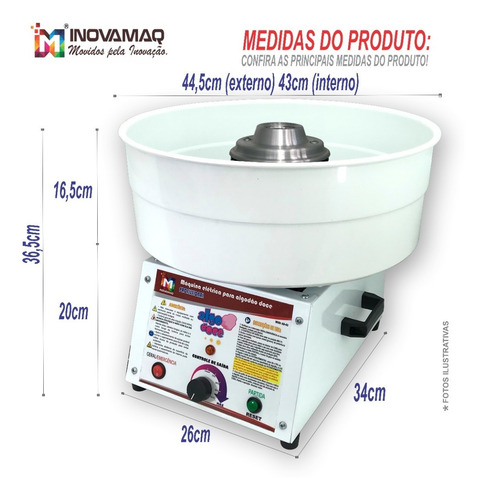 Imagem 8 de 10 de Excelente Máquina P/ Algodão Doce Inovamaq Ad-43