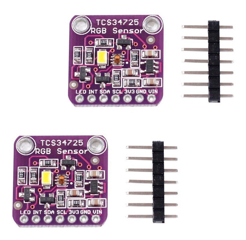 Kit 2 Modulos Sensor De Reconocimiento Tcs34725 De Color Rgb