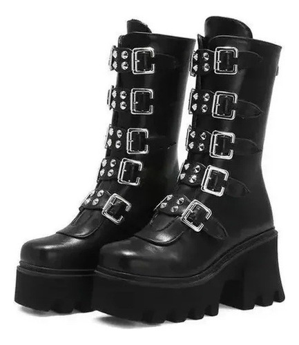 Botas Punk Góticas De Suela Gruesa No Mei Para Mujer