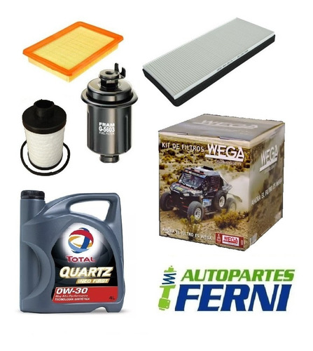 Kit 4 Filtros Y Aceite Peugeot 308 1.6 Hdi