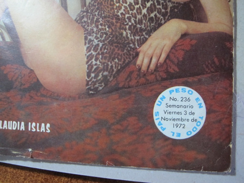 Claudia Islas. Diversión. No. 236. 3 De Noviembre De 1972 (Usado)