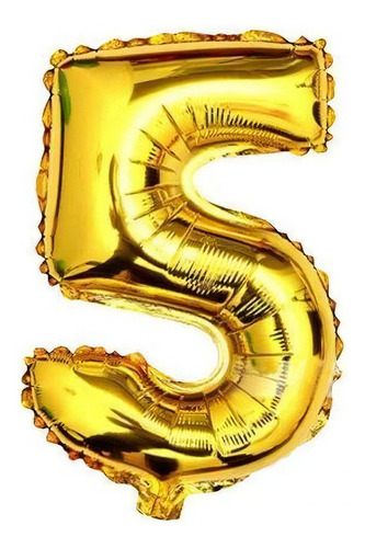 Balão Número Grande 75 Cms Dourado - Seu Número Cor 5 Dourado
