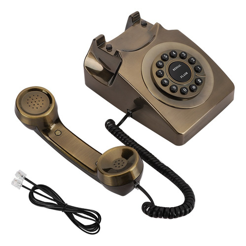 Teléfono Fijo De Bronce Antiguo Oficina En Casa