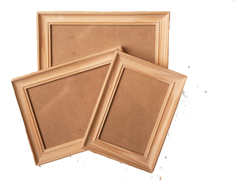 Cuadro Madera 20x20 Con Vidrio Y Gancho Para Colgar Pino Natural Batea