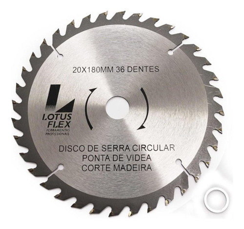 Lâmina Serra Disco Videa 36 Dentes Circular 20x180mm Lotus
