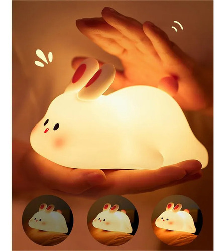 Lámpara De Noche Big Face Rabbit Con Sensor Táctil