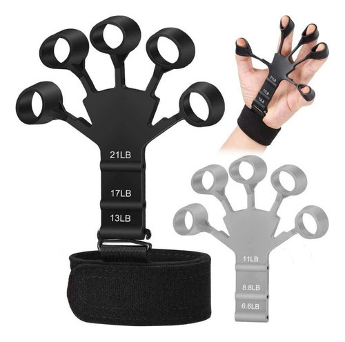 Kit De 2 Piezas De Lazy Grip Para Manos Hand Grip Negro+gris