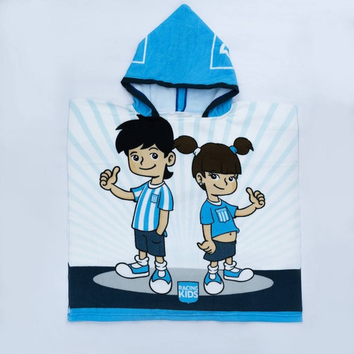 Ponchito + Mochila Racing Infantil Futbol Original Playero