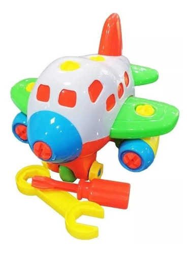 Imagen 4 de 7 de Avion Infantil Desarmable Encastre Herramientas Niño Bebe