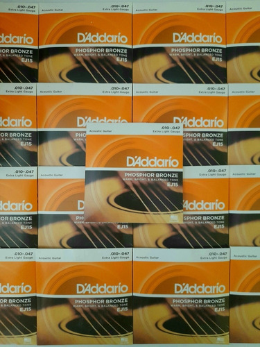 10 Pak Sets Cuerdas Daddario Ej15 Calibre 10/47 G/acustica