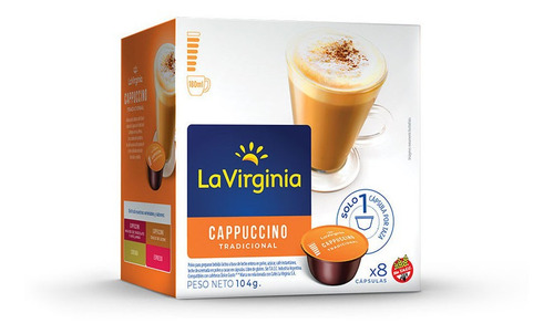 Café Capuccino En Capsulas la Virginia (8 Caps X 13g)