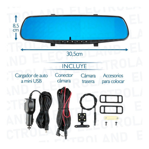 Camara Espejo Retrovisor Full Hd + Trasera Estacionamiento