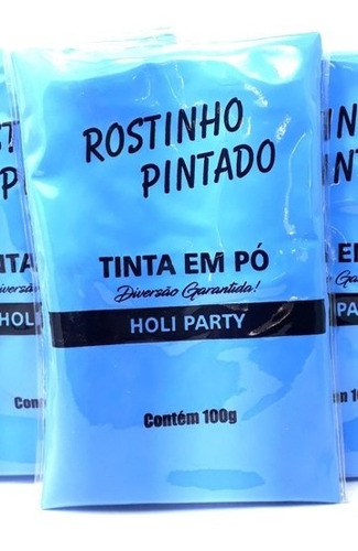 Imagem 1 de 3 de Tinta Em Pó Holi Party 100gr  Azul Fluorescente