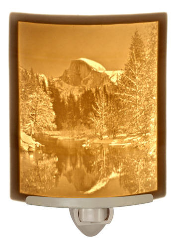 Dome At Yosemite- Luz Noche Litofania Porcelana Curvada