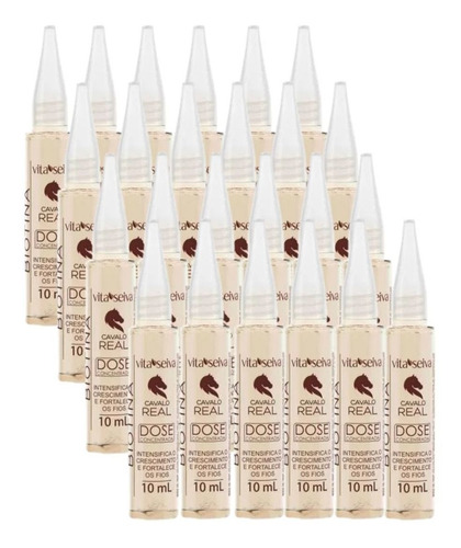 Imagem 1 de 10 de Kit C/24 Ampola Biotina Cavalo Real Vita Seiva 10ml