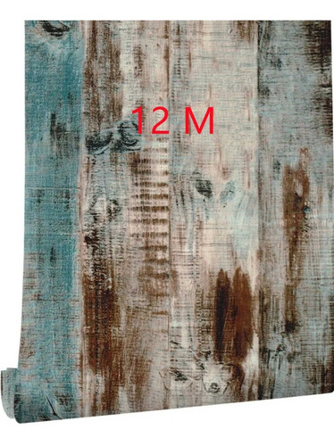 Imagen 1 de 7 de Papel Tapiz Tablas Madera Vintage Adherible Pared 12mx45cm