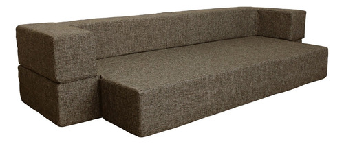 Sofa Cama Doble Invididual Nuuk Sillon Plegable Con Brazos Color Tabaco