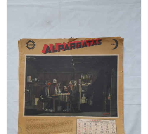 Antiguo Almanaque Alpargatas 1934 Molina Campos 11 Laminas