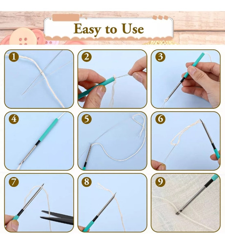 9 Needles Magic Bordado Set,caja Y Cambiador Cabeza Roscador