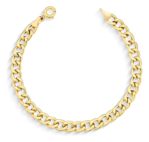 Pulseira Grumet De 6.0mm Em Ouro 10k Com Fecho Mola 20,0 Cm