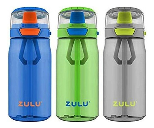Zulu - 3 Botellas De Agua Tritan Flex Paquete De 3 Unidades,