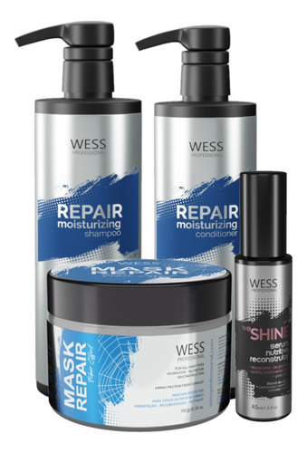 Kit Wess Repair Sh 500ml+cond 500ml+mask 180g+weshine 45ml