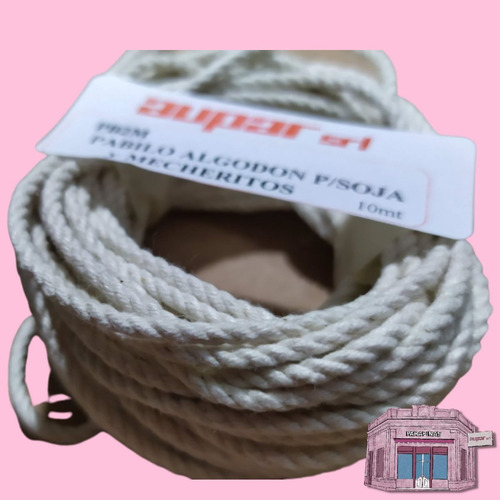 Imagen 3 de 9 de Pabilo 100% Algodón Eco P/cera De Soja Extra Grueso X 10mts