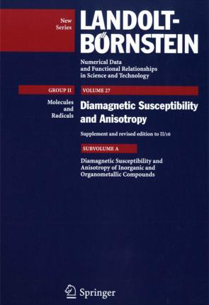 Libro Diamagnetic Susceptibility And Anisotropy Of Inorga...