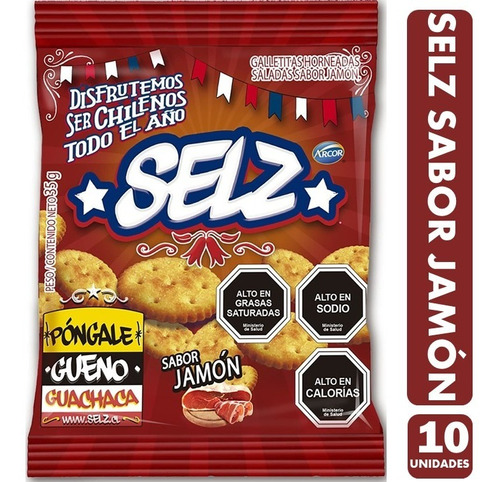 Pack Galletas Selz Sabor Jamón (pack 10 Unidades)