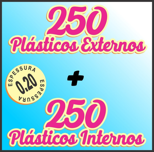 500 Plásticos Discos Vinil Lp 250 Externo Grosso 250 Interno