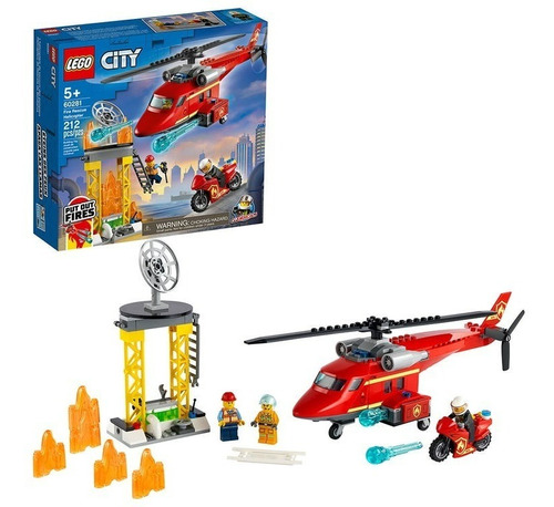 Lego City Helicoptero Rescate Bomberos