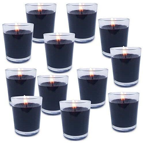 Velas Votivas Negras De 12 Horas Vaso De Vidrio De 1,8 ...