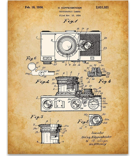 Patente De Cámara De 1934 Decoración De Hogar Antiguo...
