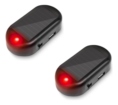 Luz De Alarma Coche Led Intermitente Solar Rojo X2