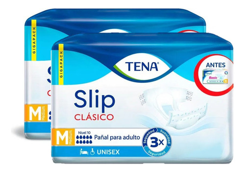 Tena Slip Clásico Talla M Pack 2x30 unidades Talle M