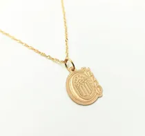 Comprar Conjunto Cadena Y Escudo Fútbol Oro 18k River Boca Y Color Dorado Oscuro