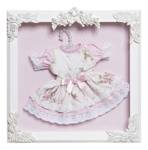 Quadro Com Acrílico Vestido No Cabide Quarto Bebê Infantil