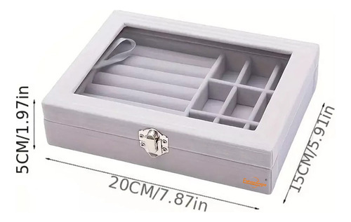 Joyero De Plush Portatil Multiusos Gris Eshopangie