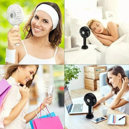/ Mini Ventilador Portatil De Larga Duracion Mano Y Base