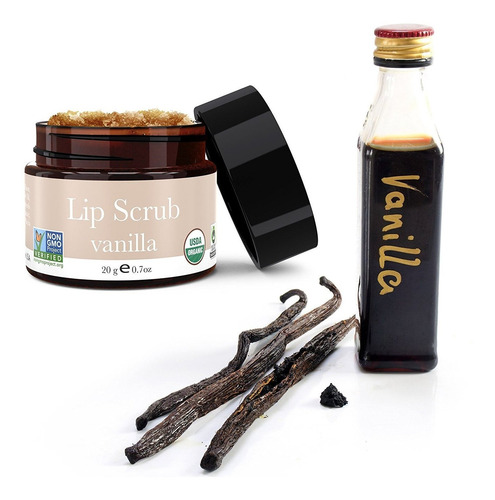 Orgánica Exfoliante Labial - Vainilla Azúcar Exfoliante, Lab