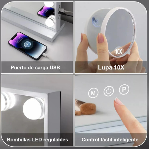 Espejo De Maquillaje Dewinner Estilo Hollywood 15 Led Focos