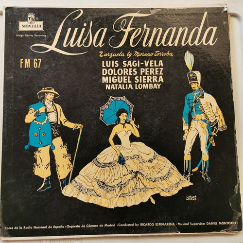 Disco Lp:luisa Fernanda- Zarzuela Y Moreno