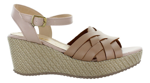 Fratta Sandalia Plataforma Yute Moda Casual Nude Mujer 81227