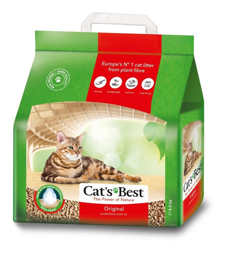 Arena Gato Cats Best Biodegradable 4.3 Kg. Lecho Natural