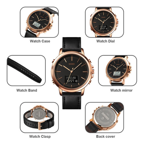 Skmei Minimalismo Reloj Analógico Digital Para Hombre Con Al