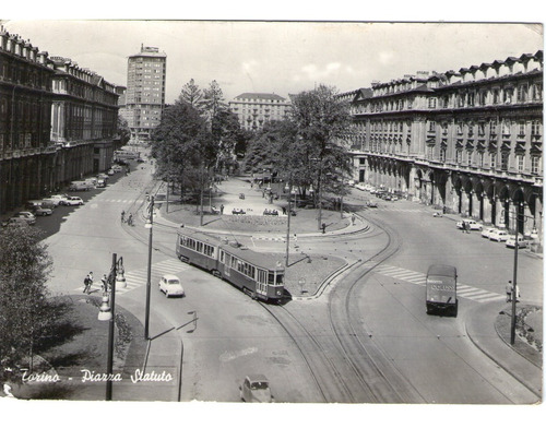 Postal Antigua, Tarjeta Postal Italia Torino Piazza Statuto.