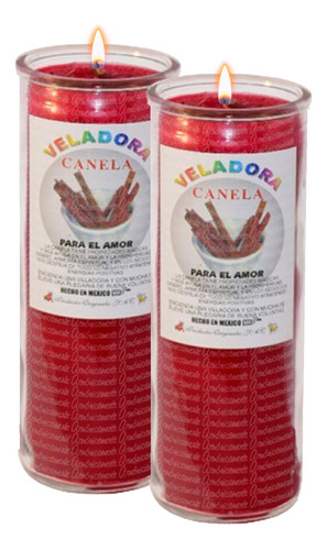 Veladora Canela- Dinero Amor Clientes Preparada Aroma 2 Pack